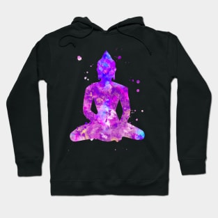 Buddha Watercolor Painting Purple Hoodie